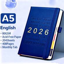 2025 年 1 月至 12 月计划本带英文内页笔记本 A5 PU 皮革封面学校日程计划本每周和每月日记本组织者学习办公用品文具 - 彩色 - 查看 29