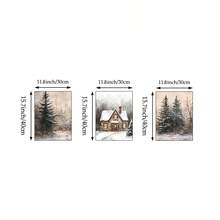 1/3pcs Vintage Christmas Wall Art Picture Winter Landscape Prints Canvas Paintings Santa Posters Holiday Decor For Living Room,Bedroom,Apartment,Dorm Room Decor Gift For Her Unframed - Multicolor - View 14