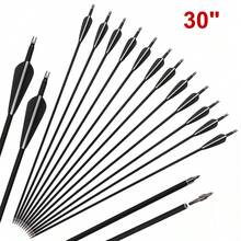 Arco recurvo desmontable de 57 pulgadas para jóvenes arqueros, arco largo de caza negro con/O set de 12 flechas para principiantes adolescentes diestros o zurdos - Peso de tiro 30 libras 40 libras - Solo 12 flechas - Ver 1