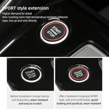 Pegatina de botón de arranque del motor del coche compatible con Audi A3 8Y S3 RS3 Sportback 2021-2025 para el botón de encendido de Alcántara, accesorios de moldura interior (Rojo ante) - Gamuza negra - View 3