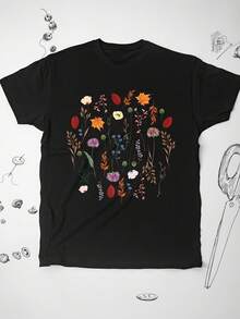 Botanical Shirt Tshirt T Shirt Graphic Design With Aesthetic Flowers Plants Leaves Nature Cottagre Uni Shirt For Wo Gift - 款式14 - 查看 1