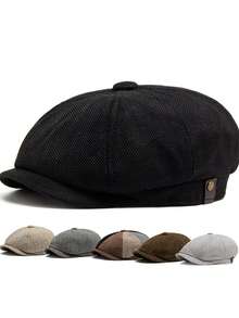 1 szt. Brytyjski kapelusz oversize, na co dzień, ośmiokątny, męski, plus size, retro, gazeciarski, malarski, damski