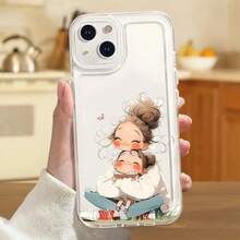 Funda de teléfono transparente de alta calidad con tema espacial y diseño de madre e hija, elegante y simple, funda de protección creativa personalizada, a prueba de golpes y anticaídas, resistente a la suciedad y duradera, adecuada para  17.17 Pro...17 Pro Max...17 Agua. 16.16 Pro...16 Pro Máx.16 más.. 15.15 Pro Max...15 Pro...15 más.. 14.14 Pro...14 más..14 Pro Max... 13.13 Pro...13 Pro Max...12.12 Pro...12 Pro Max...11.11 Pro...11 Pro Máx.XR.X.XS.XS máx.Se.MiNi- Regalo Ideal para Cumpleaños/Día de San Valentín/Espeso/Novia - Transparente 1101 - Ver 6