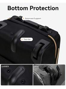 Underseat Carry On Luggage With Wheels, Stylish Lightweight Under Seat Luggage, Soft Sided Personal Item Suitcase For Short Trip (Black, 16 Inch) - Black - View 5