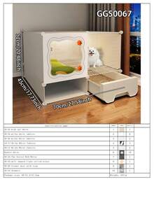 Small Dog Cage With Potty, Indoor Home Use Small Dog Villa, Small Pet Cage - Multicolor - View 17