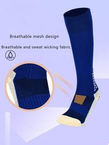 1 Pair Anti-Slip Dot Grip Soccer Socks For Teens & Kids, Girls Over-The-Knee Long Tube Socks, Boys Thick Terry Cushion Training Sports Socks, Suitable For 11-18 Years Old Boys And Girls Outdoor Sports - Multicolor - View 9