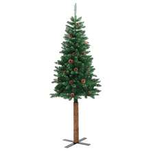 Schlanker Weihnachtsbaum mit 300 LEDs mit Ständer Grün 210 cm
