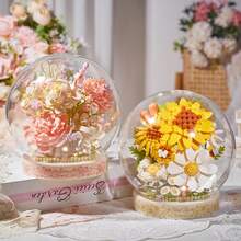 Bộ xếp hình trang trí bằng hoa nhài/hồng/tulip/dành dành/lan/anh đào/hướng dương được làm thủ công, chống bụi, chất lượng cao, thích hợp cho Ngày Valentine/Ngày của Mẹ/Giáng sinh/Sinh nhật/Lễ Tạ ơn. - Nhiều màu - Xem 7