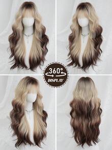 28 Inch Fashionable Ombre Long Curly Wig With Bangs