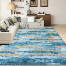 Large Shaggy Area Rug For Living Room & Bedroom – Stain-Resistant Fluffy Carpet With 1.4 In High Pile, Plush Aesthetic Throw Rug, Non-SIip Rubber Backing With 4 Anti-SIip Pads, Durable Edge Stitching – Cozy Minimalist Decor – Great Gift For New Year ! - Màu Khaki - Xem 1