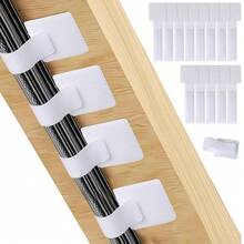 Organizador de Cables con Adhesivo - Kit 50 Piezas para Ocultar Cables en Hogar/Oficina, Clip Organizador para Carga USB//Computadora (negro) - Blanco - Ver 10