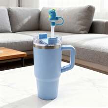 420ml/14oz Taza de viaje de acero inoxidable al vacío con asa y tapa, tapa con pajita, vaso aislado para bebidas frías y calientes, adecuado para camping, oficina y hogar