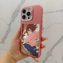 Funda de teléfono a la moda y moderna para el popular anime Dandadan, que presenta a una chica decidida, compatible con los modelos de  17, 16, 15, 14, 13, 12, 11 Pro Max, X, XR y XS Max, diseñada para ser resistente a las manchas con una carcasa dura plateada colorida. - Negro - Ver 5