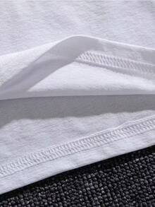 Camiseta casual para hombre, 100 % algodón, con un moderno estampado gráfico, perfecta para ir al gimnasio y un regalo ideal para cualquier entusiasta del fitness. Ligera y transpirable, de manga corta para el verano. - Blanco - Ver 3