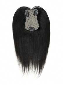 Haar Topper für Frauen Echtes menschliches Haar 7x11cm Lace menschliches Haar Topper für Frauen mit dünnem Haar 2 Clips in mit unsichtbarer Spitze Topper Haarstücke für Frauen Mädchen täglich tragen Einfach zu - Natural Black - Übersicht 3
