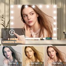 60cm Make-Up Table Mirror NEW Vanity Lighted Mirror Dimmable 3 Color - Putih - View 7