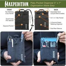 Organizador de Bolsillo Platy, Bolsa de Herramientas EDC Duradera para Hombres, portafolios de Cuello con cordn de Paracord, sostiene Linterna, Multiherramienta, bolgrafo, Cuaderno - Negro - + 12,7 cm x 17,78 cm - Ver 5