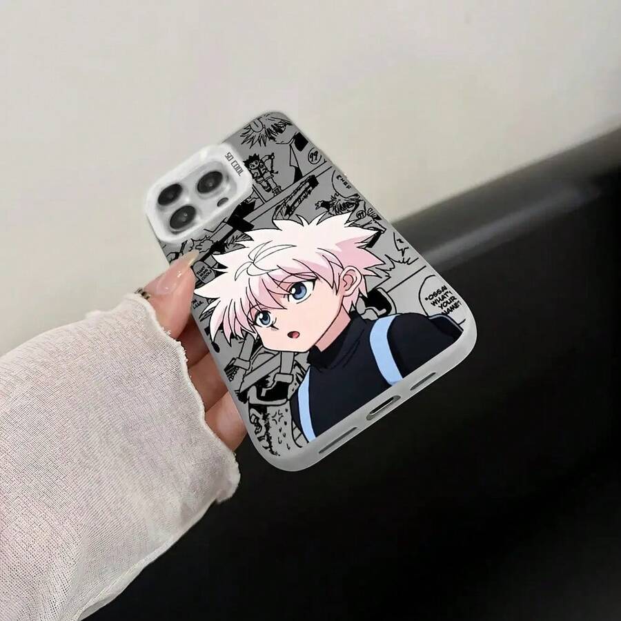 Funda para teléfono móvil de niño de cabello blanco para iPhone 16 15 14 13 12 11 Pro Max X XR XSMAX 8 34 Plus, cubierta trasera anti-caída y mate - Negro - Ver 1