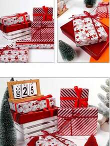 1 Roll 43*300cm Red Series Wrapping Paper, Christmas Gift Wrapping Paper, Valentine's Day Birthday Gift Wrapping Paper, Large Size Gift Wrap - Multicolor - View 5