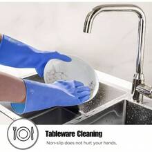 - Guantes de limpieza de goma, 3 o 6 pares para el hogar, guantes reutilizables para lavar platos de cocina. - Grande (Paquete de 3) + Azul - Ver 5