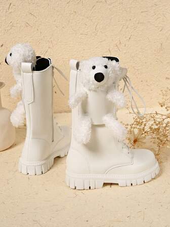 2025秋冬新款时尚百搭可爱女童短靴，中筒中码童靴