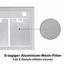 TopStrong Dunstabzugshaube 60cm, abzugshaube Umluft/Abluft, Dunstabzug mit 700 m³/h Luftstrom,Dunstabzug 60cm Edelstahl, 9 Stufen Soft Touch Steuerund, 2W LED-Licht [Energieklasse A++]