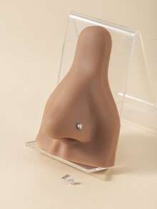 2pcs/1pc Fashionable Minimal Personalized Heart Zirconia Stainless Steel Women Nose Hoop Nose Stud, Party Gift[Note: One Piece Available] Valentines - Silver - View 10