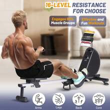 Magnetic Rowing Machine, Cordless Self-Powered Rower, Quiet Rower With 16 Levels Of Adjustable Resistance, 159kg Weight Capacity, Free Snailcle App - Black - View 5