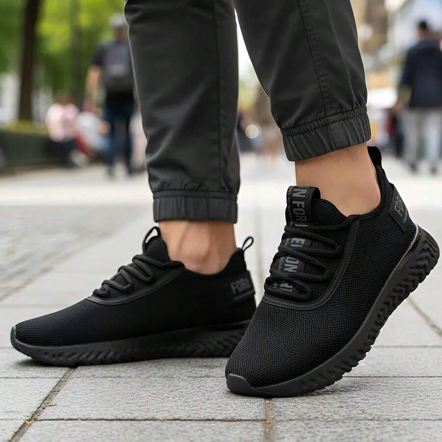 Men's Athletic Shoes, Lightweight, Comfortable, Soft. - Black - View 1