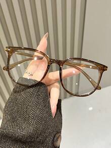 1副女士经典方形时尚透明镜片眼镜，简约镜框，适合商务、办公、阅读和搭配服装。 - 無色 - 查看 13