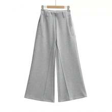 Loose Fit, Low Waist, Wide Leg Casual Pants - Grey - View 6