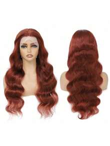 3D 立体卷发 33# 红棕色 13x4 蕾丝前假发 波浪卷发 真人发 预拔毛 隐形透明蕾丝假发 蕾丝前额假发 真人发 圣诞节装扮 新年派对假发 节日假发 喜庆风格 - S33 - 查看 4