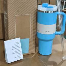40 OZ Stainless Steel Tumbler With Straw, Vacuum Insulated Water Bottle For Home, Office Or Car, Reusable Cup With Straw Leak Resistant Flip - Màu xanh lam - Xem 7