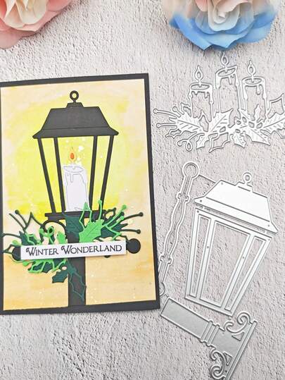 قالب معدني فاخر لشمعة عيد الميلاد - قطع دقيقة لل- DIY والتجميع والألبومات الفريدة وبطاقات عيد الميلاد المميزة ومشاريع الحرف الورقية - مثالي لمواسم الأعياد