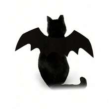 1pcs Halloween Pet Costume Accessories, Black Bat Wings For Small Dogs & Cats, Cool Bat Transformation Outfit For Small Pets - Black - View 4