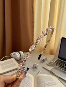 1 buah/6 buah Bando Kristal Berkilau Warna-warni Baru, Hiasan Kepala Ringan dan Elegan untuk Anak Perempuan, Cocok untuk Pesta, Ulang Tahun, Pemakaian Sehari-hari untuk Merapikan Poni, dan Hiasan Rambut. - Kristal berlian imitasi berbentuk S multiwarna - View 3