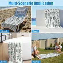 ZYDS Fish Beach Towel Boho Fishing  Beach Towels Gif For Men Wen Adul Ntage Green Fish Quick Dry Bath  Towels For Bathro Swimming  Gif For Fishing Lovers 30x60 In - 綠色 - 查看 5