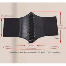 1 europäischer und amerikanischer modischer elastischer Bund für Frauen, hochwertiger und vielseitiger dekorativer Gürtel, schwarzer Bund, außen getragen Lolita-Bund Frauen Korsettgürtel für Kleider, Taillenformer zur Taillenschlankung und Bauchkontrolle Halloween Kostüm