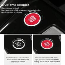 Car Engine Start Button Sticker Compatible With Audi A3 8Y S3 RS3 Sportback 2021-2025 For Alcantara Key Ignition Button Trim Interior Molding Accessories (Suede Red) - 絨面紅 - 查看 3