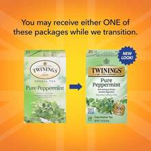 Peppermint Individually Wrapped Tea Bags, 20 Count Pack Of 1 Minty Flavour, Naturally Caffeine, Enjoy Hot Or Iced - Initial - View 3