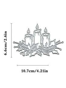 1pc Exquisite Christmas Candle Metal Die - Intricate Cutting Dies For DIY Scrapbooking, Creating Unique Albums, Making Festive Christmas Cards, And Paper Crafting Projects - Perfect For Festive Season Crafting