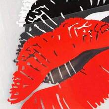 1pc Waterproof Sexy Lip Print Car Sticker Kiss Marks Decal For Rear Side Windows Body Adds Flair To Your Car Or Motorcycle BYIE - Red - View 4