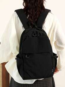 Nuovo zaino leggero da esterno per autunno/inverno, colore unito nero/grigio scuro/grigio chiaro/cachi, zaino da viaggio e trekking in nylon resistente all'acqua per uomo, borsa per laptop, zaino casual minimalista leggero per studenti, zaino per brevi viaggi