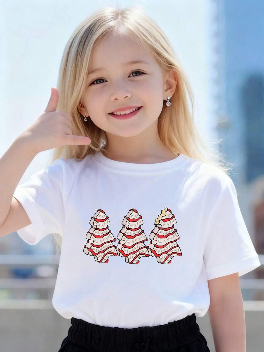 Playeras de niño Árboles de Navidad con Patrón de Bastón de Caramelo camisas para niño conjuntos para adolescentes Camisetas navideñas Camisetas de niña Camiseta de Halloween para niñas Regalos navideños Camisetas para niños y niñas La tela es suave, transpirable y cómoda, hecha de puro - Blanco - Ver 1