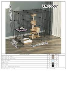 Indoor Cat Cage Home Cat Villa Cat House Rabbit Cage With Partial Storage Layer Small Dog Cage Dog Game Fence Cat Fence - Multicolor - View 15