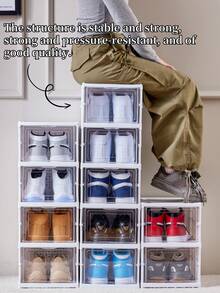 Boîtes à chaussures en plastique blanc à rangée unique, armoires à chaussures à rangée unique, amovibles et pliables, utilisations polyvalentes et peuvent être librement combinées. Convient pour les salons, les bureaux, les chambres à coucher et les dortoirs. En tant que cadeau de fête, il peut être utilisé pour le stockage, la décoration de la pièce de Noël et également comme cadeau de Noël. - Multicolore - Voir 3