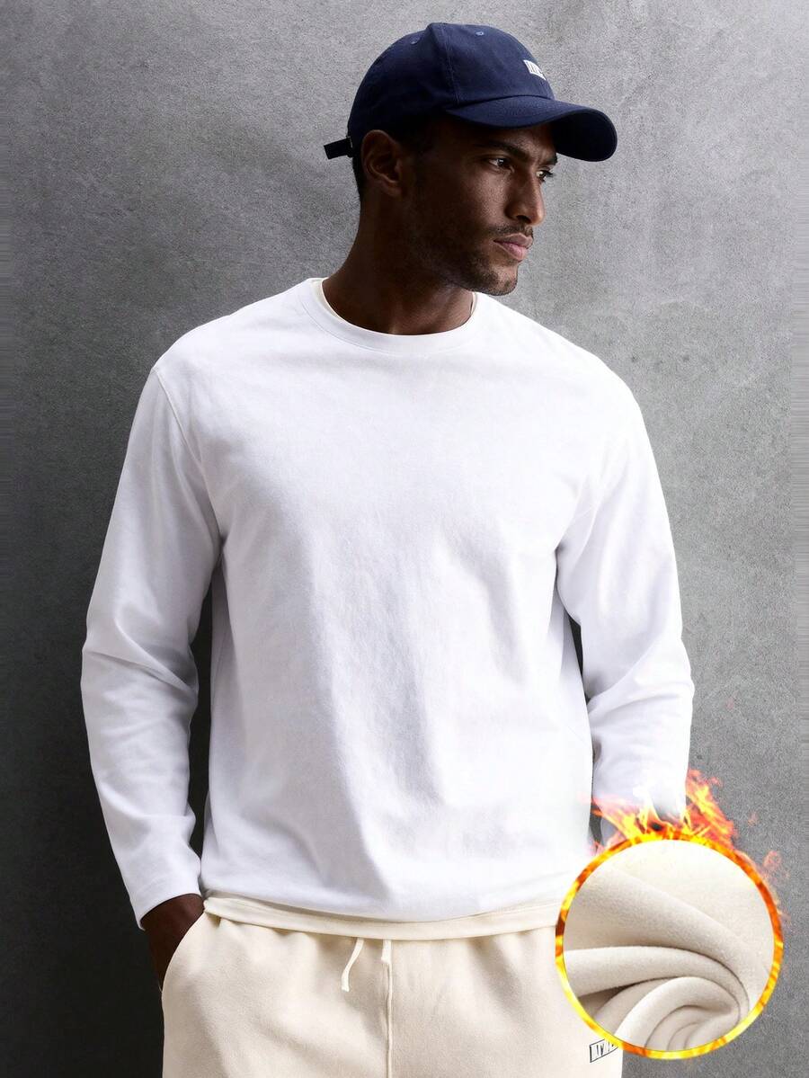 男士休闲保暖长袖T恤，秋冬季