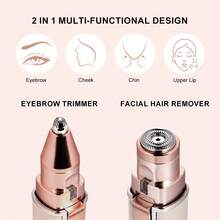 Electric Eyebrow Trimmer,Rechargeable 2 In 1 Facial Hair Trimmer,Portable Lady Shaver Razor For Lip,Facial Body Hair Removal Tool Daily,Mother's Day Gift - White - View 4