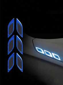 6 piezas de tiras decorativas reflectantes anti-colisión para automóviles que se pueden adherir a los guardabarros, puertas y parachoques. Se pueden identificar claramente por la noche y son accesorios de para automóviles.
