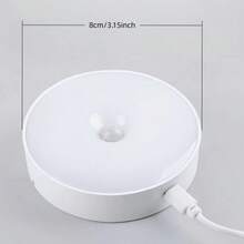 3 Pieces Of Warm White/Cold White Motion-Sensing Night Lights - Adjustable Brightness, Automatic On/Off, Perfect For Bedside, Staircases, Under Cabinets And Wardrobes, And Bedroom Night Lights - 白色 - 查看 11